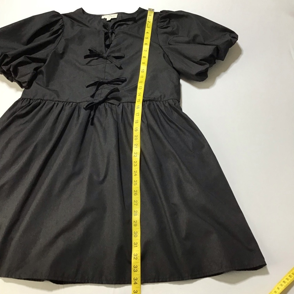 Entro Black Puff Sleeve Dress with Bow Details - Picture 10 of 13